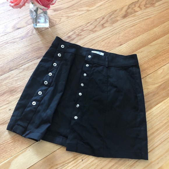 Black button up mini skirt NWOT size M - Picture 7 of 8